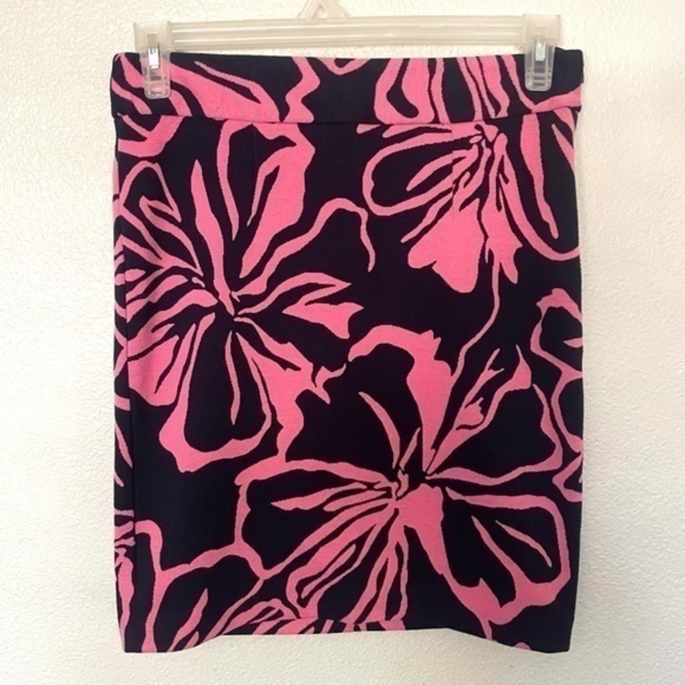 GRACE ELEMENTS tropical floral pink navy mini skirt size 8